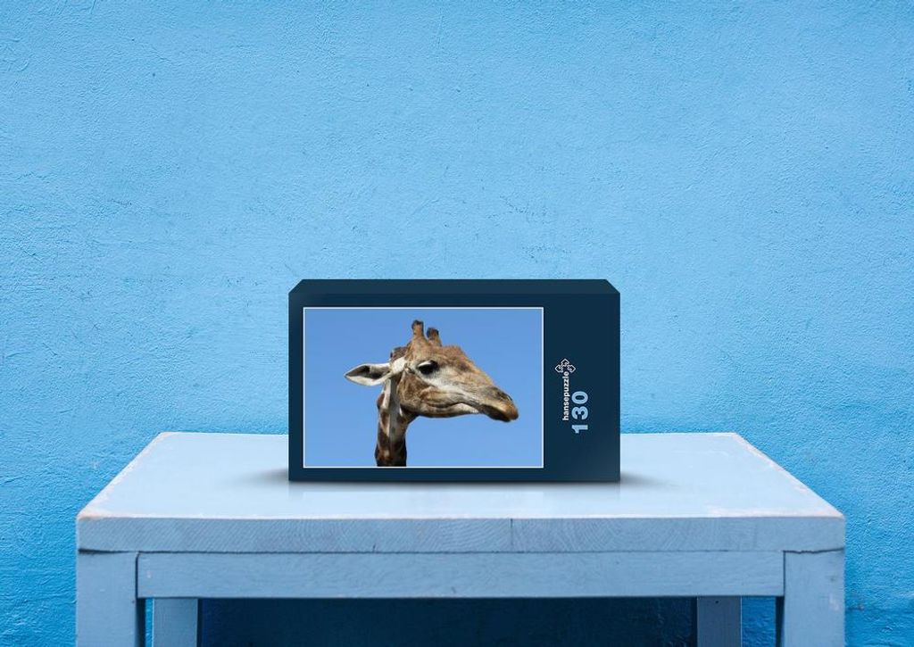 hansepuzzle 78330 - Giraffe Puzzle, 130 Teile, Natur, 28,7 x 20,0cm mit hochwertiger Aufbewahrung, Kartonbox und wiederverschließbarem Beutel