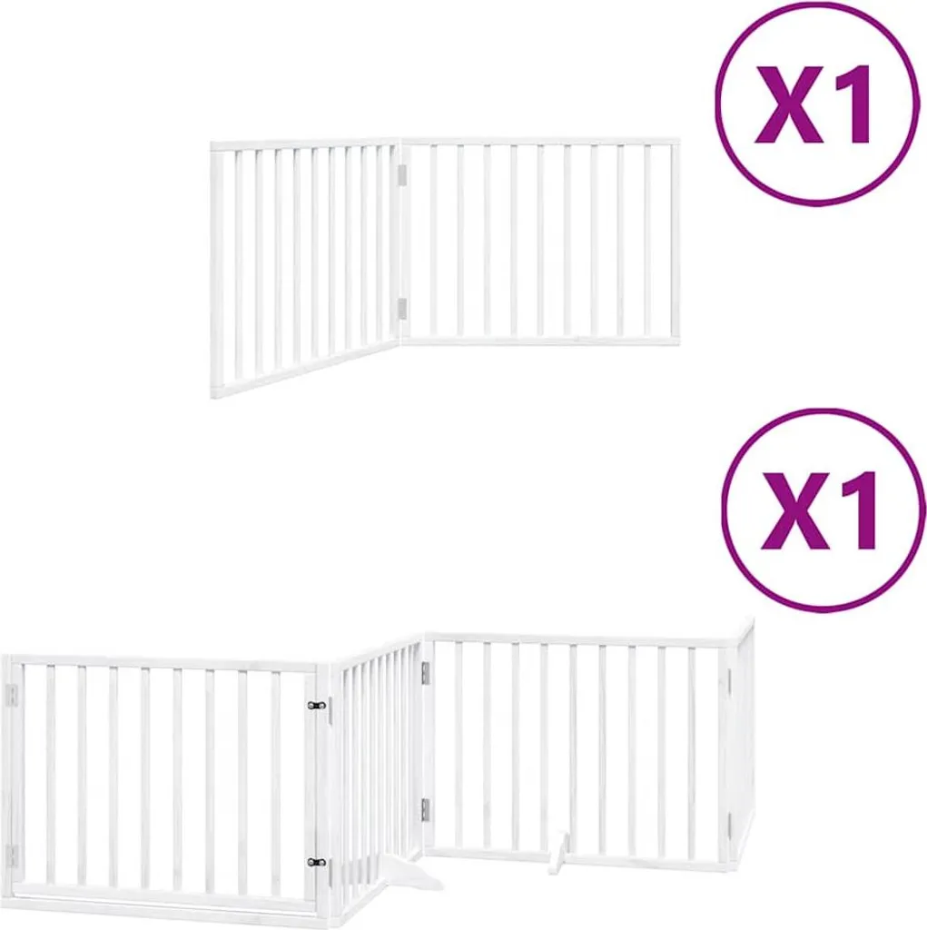 Recinto per Cani vidaXL 6 Pannelli: Barriera Legno Bianco 480cm