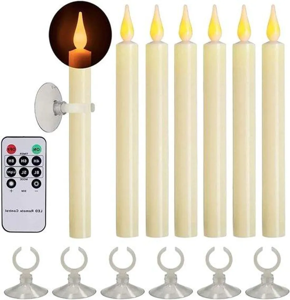 Lot de 6 bougies LED sans flamme et magnétiques pour décoration salon