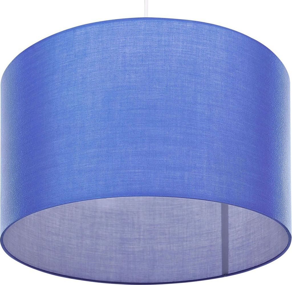 BELIANI Hängeleuchte Blau runder Stoffschirm 48 cm Produktbild 