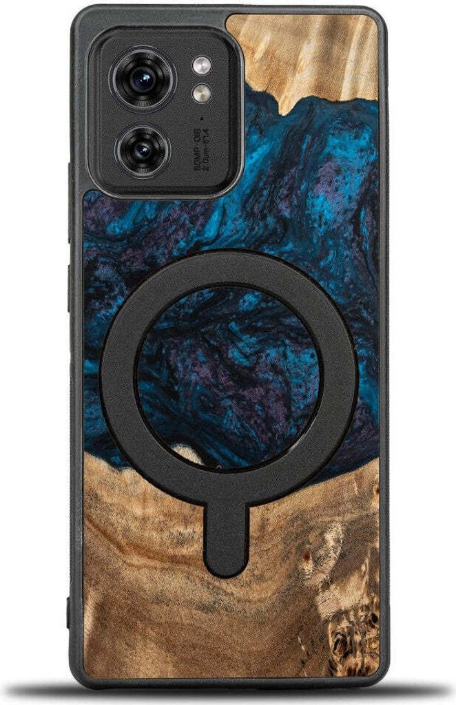 Holzhülle für Motorola Edge 40, Bewood Unique Planets Neptun für MagSafe