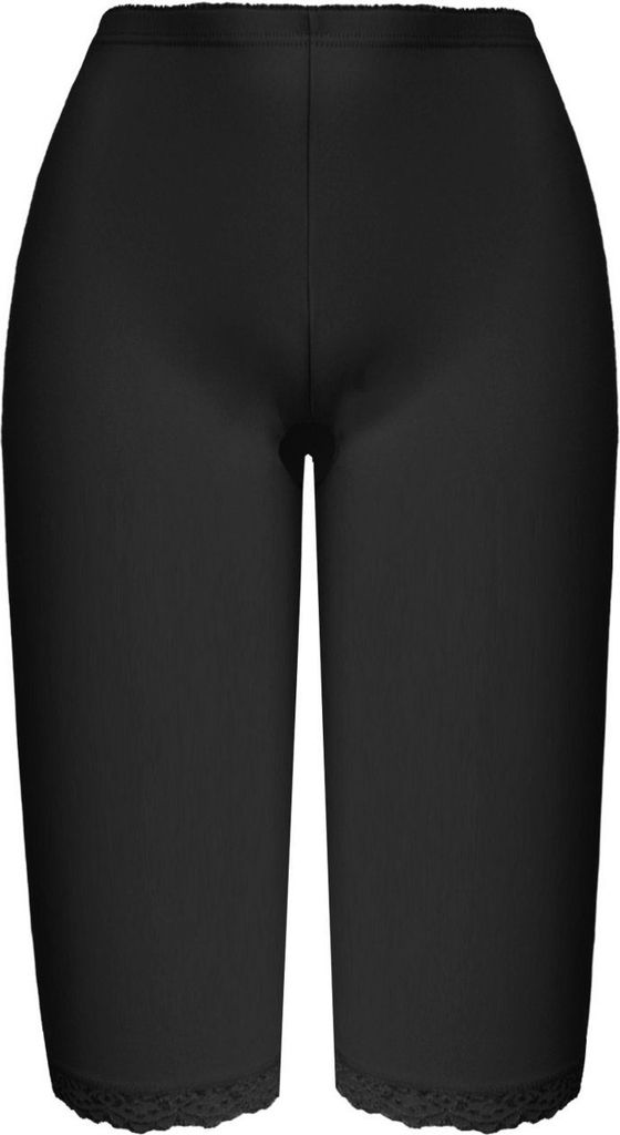 TEXEMP 3/4 Damen Capri Leggings Leggins Baumwolle Sporthose Fitness Yoga | B244 - Schwarz - XL - 1 Stück