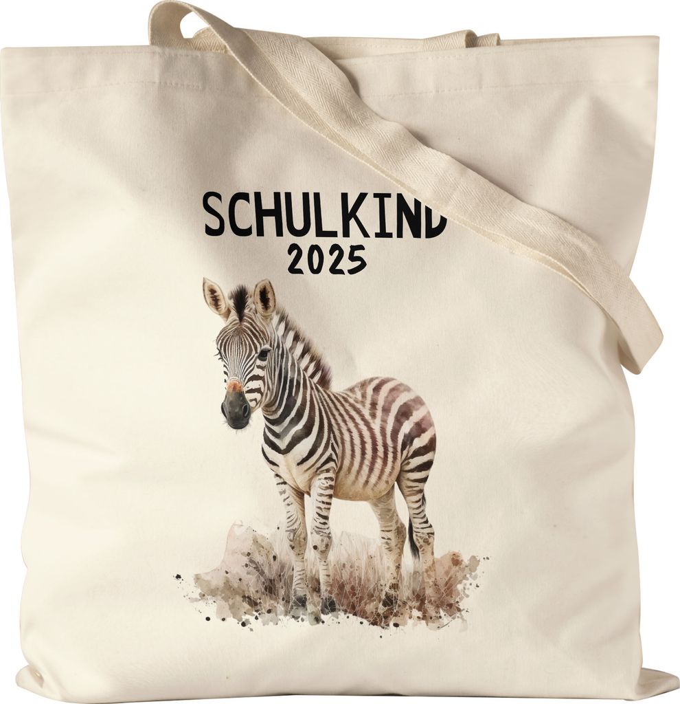 Schulkind 2025 Zebra Jutebeutel Süßes Eichhörnchen Produktbild 