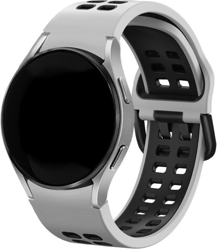 Strap-it Samsung Galaxy Watch 6 Classic 47mm Squared Sport Armband (Weiß/Schwarz)