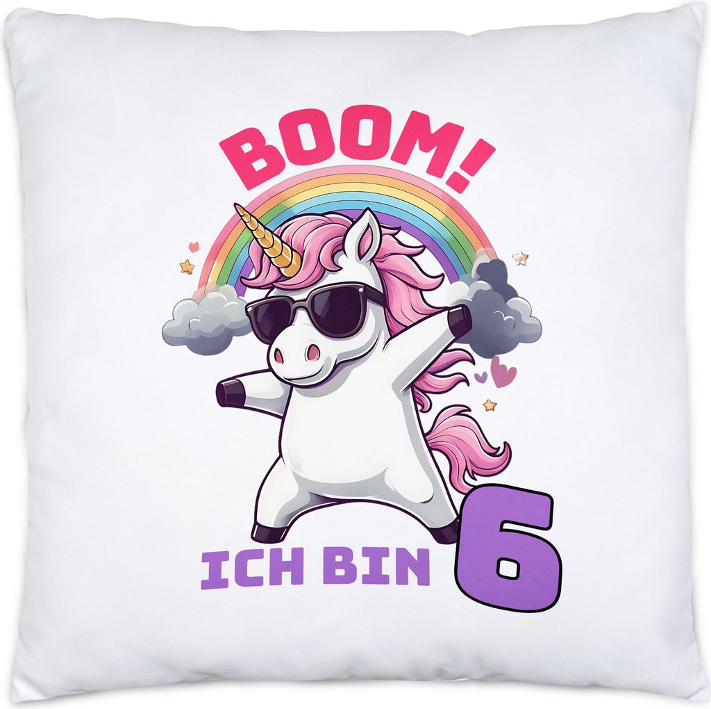 Boom Ich Bin 6 Kissen Kindergeburtstag Einhorn Geschenk Party Dabbing Regenbogen Spaß
