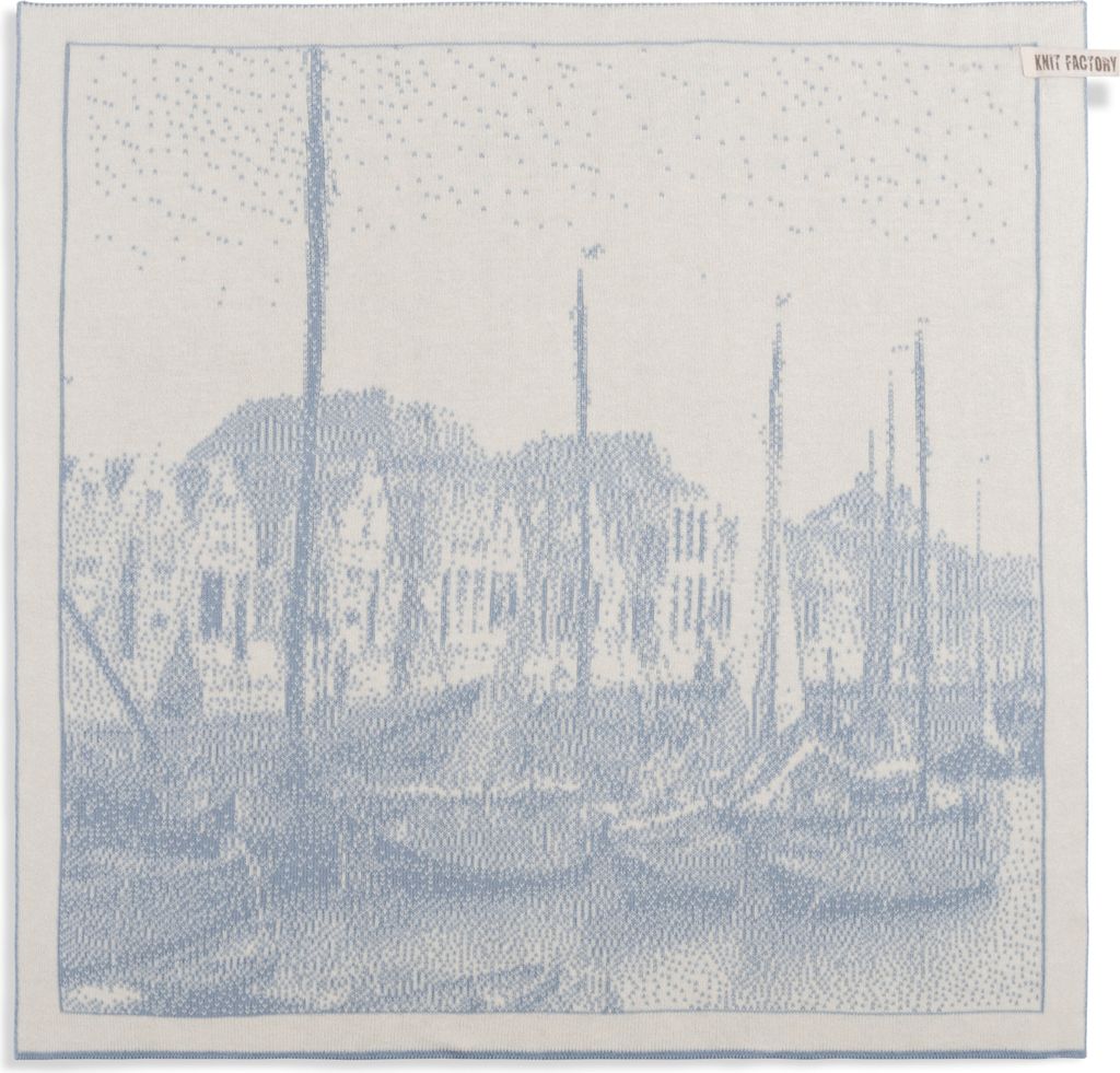Knit Factory Küchentuch Hafen - Ecru/Grau - 50x50 cm
