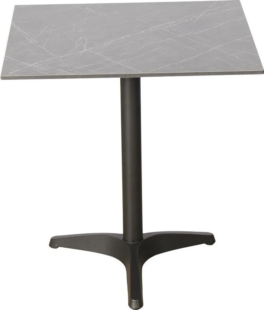 Vivi Table de Café avec 2 Crochets en Reproduction Marbre Gris Chic