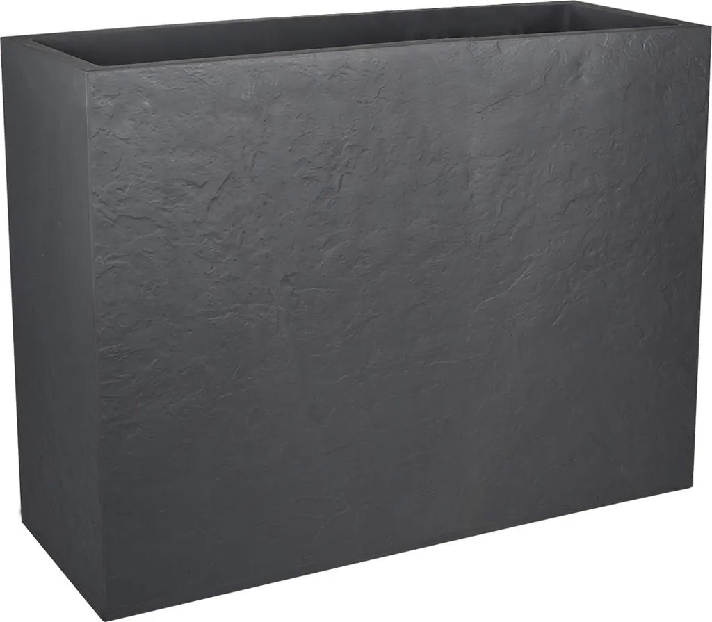 Jardinière Volcania EDA effet pierre anthracite 46L - 78,5 x 29,5 x 60 cm