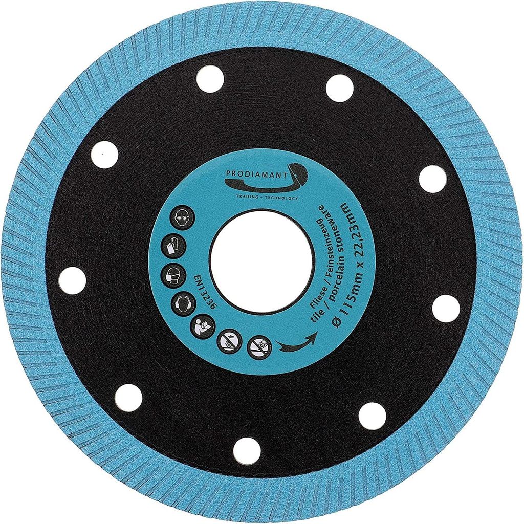 PRODIAMANT Diamanttrennscheibe für Feinsteinzeug 115mm Color Flash blau