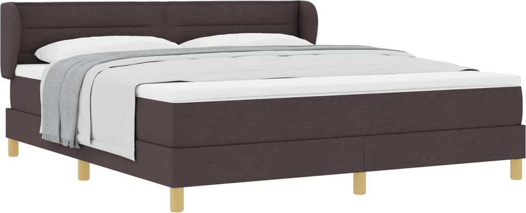 Boxspringbett mit Matratze Dunkelbraun 180 x 200 cm Stoff