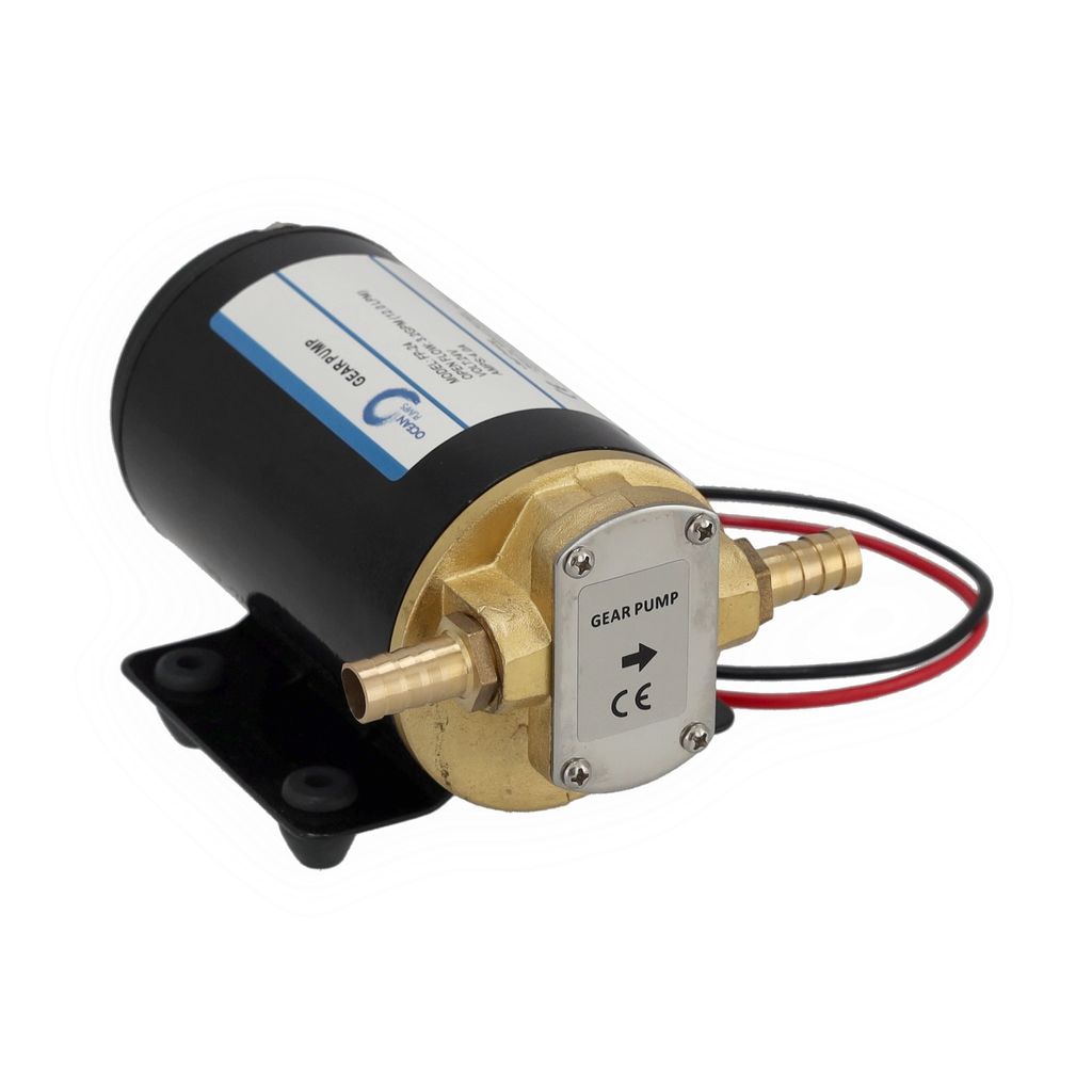 Selbstansaugende Zahnradpumpe/Ölpumpe, 12 / 24 V, 12 l/min, zum pumpen & absaugen von Diesel, Öl, Wasser Größe: 24 Volt