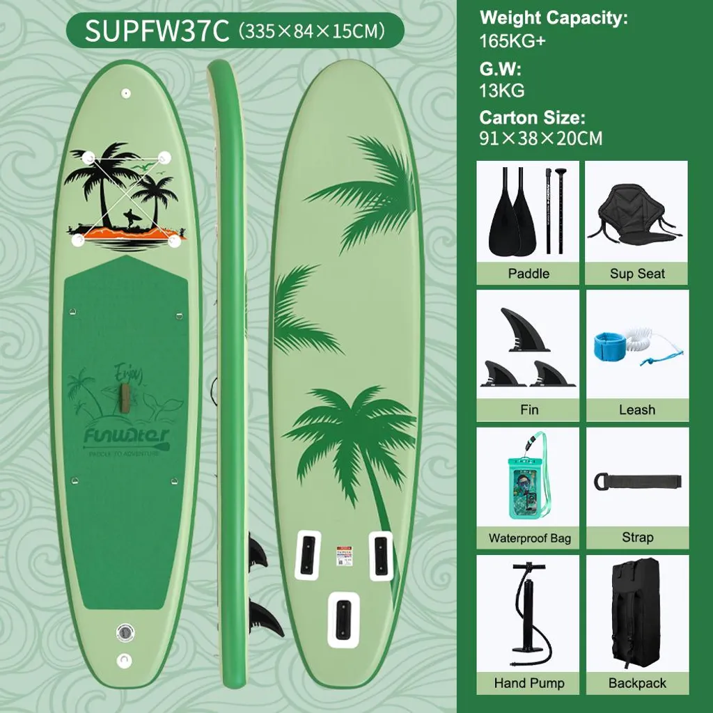Planche de Stand Up Paddle SUPFW37C - Pack Complet 335×84×15CM Rigide - 2
