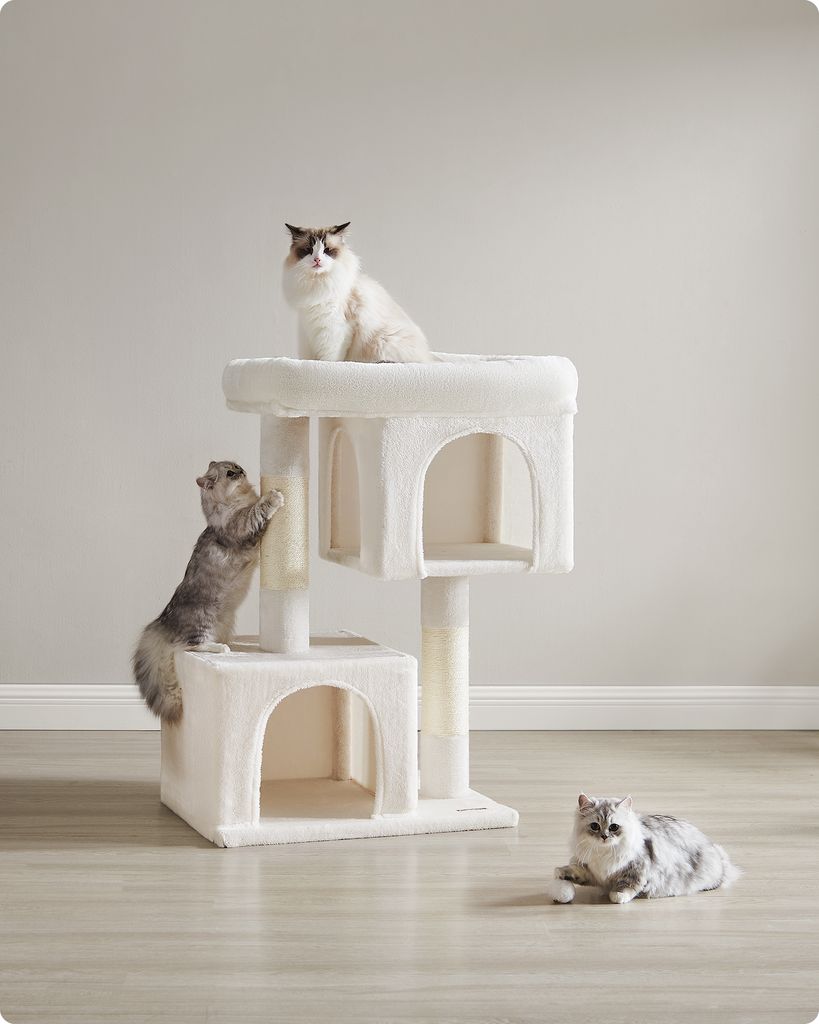 FEANDREA Kratzbaum, L Katzenbaum, mit 2 Häuschen, 101 cm, Produktbild 