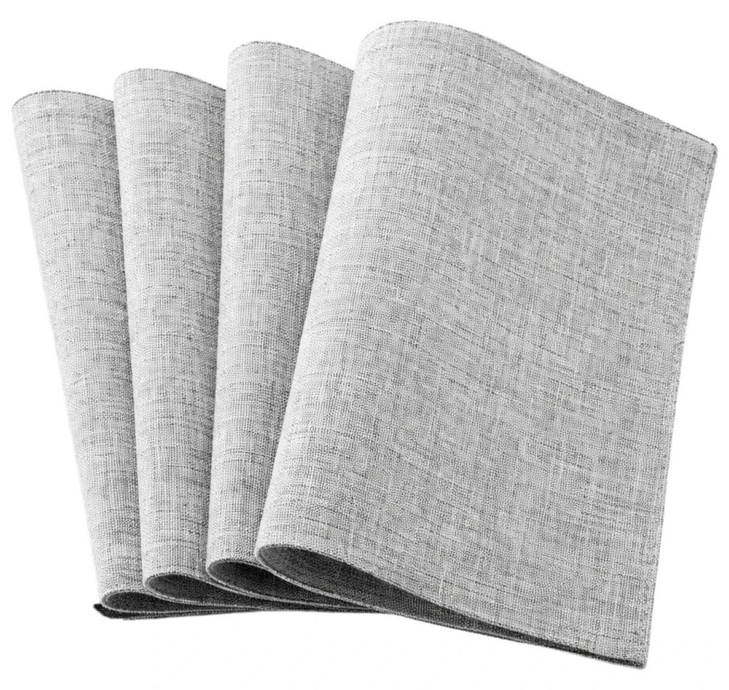 Hellgraue Tischsets aus Leinen, 4er-Set, 48 x 33 cm