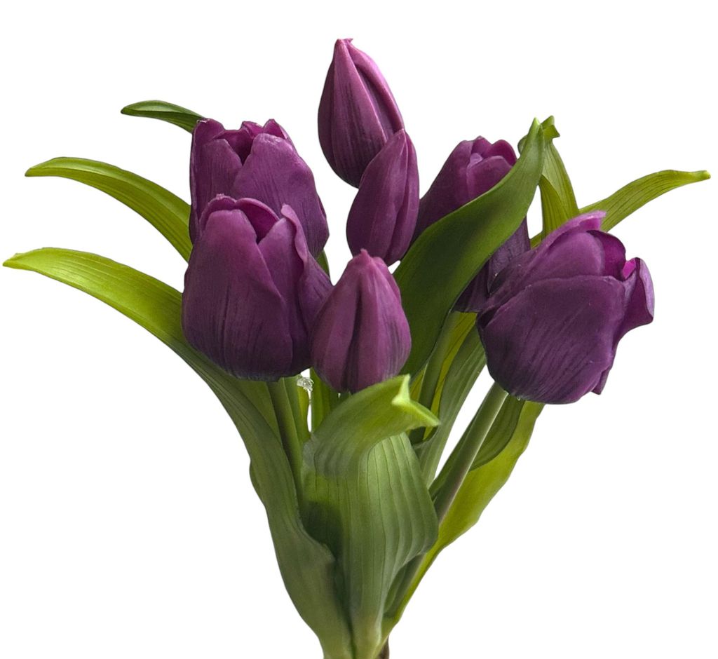 Künstlicher Tulpen-Bund 32cm "Soft-Touch" Kunstblume Tulpe Lila