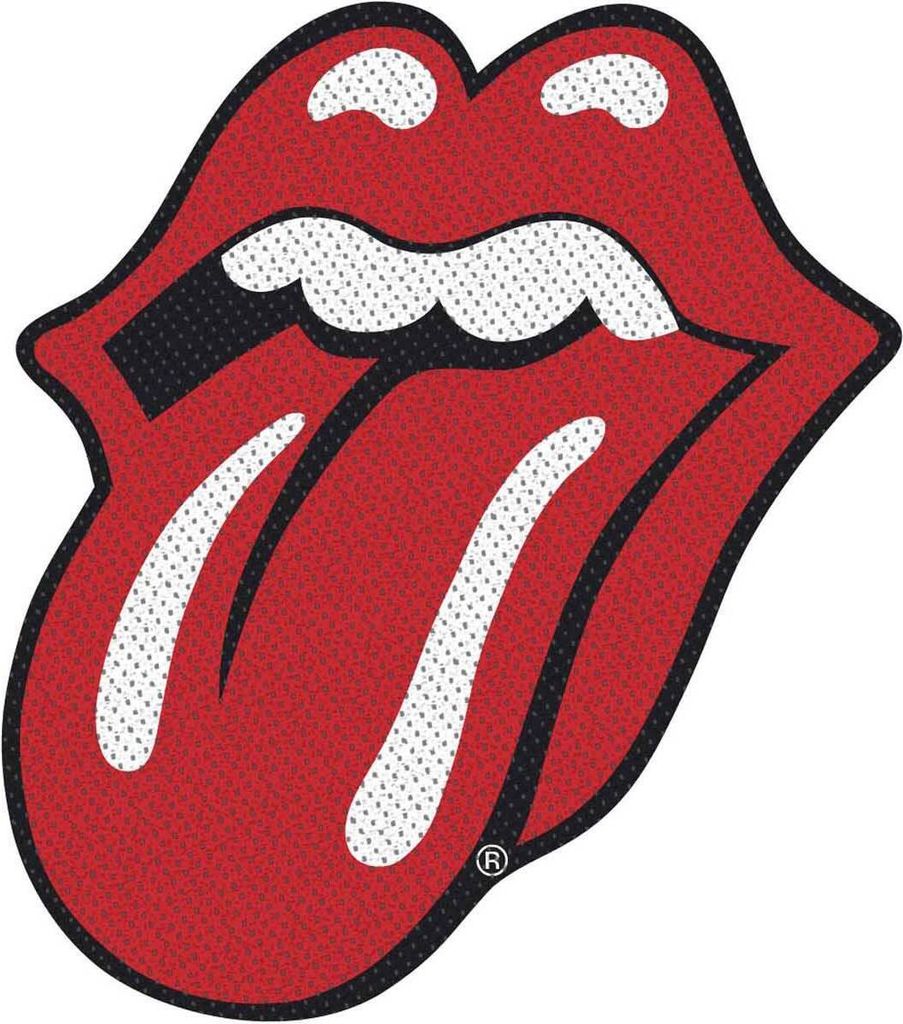 The Rolling Stones - Ausschnitt - Patch - Polyester Logo RO8016 (Einheitsgröße) (Rot/Weiß/Schwarz)