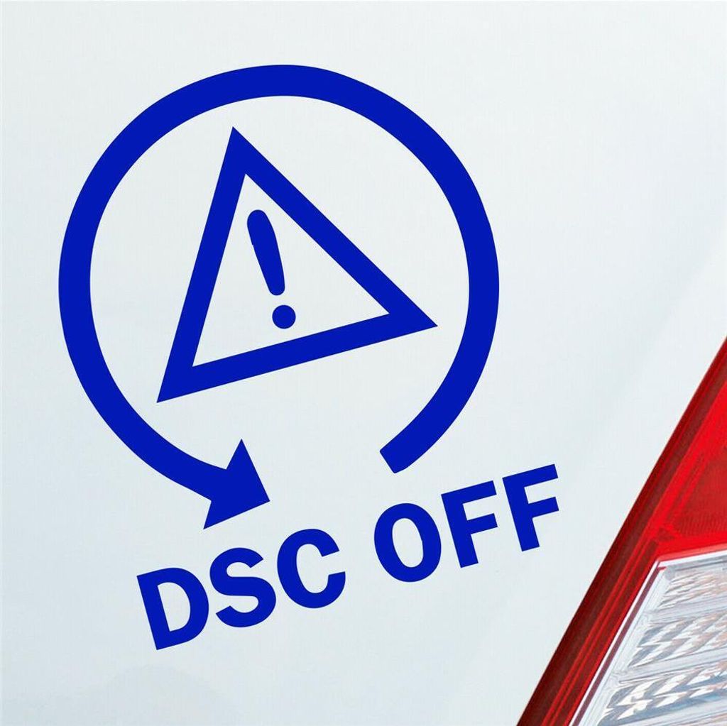 Auto Aufkleber DSC OFF Symbol Drift Tuning 11x9 cm Dunkelblau Sticker Heckscheibenaufkleber