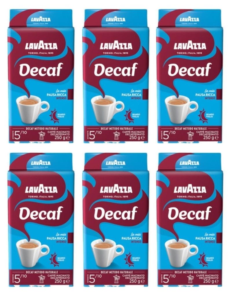 Café moulu DEK Intenso 6 x 250 g - Lavazza Image du produit 