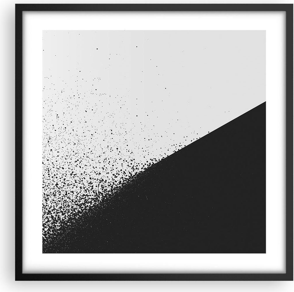 Gerahmtes Poster - Schwarzer Rahmen - Schwarzweiß Hintergrund Geometrie - 50x50 cm - Wand Bild - Wanddeko - Wandbilder - Kunstposter - Wandposter ...