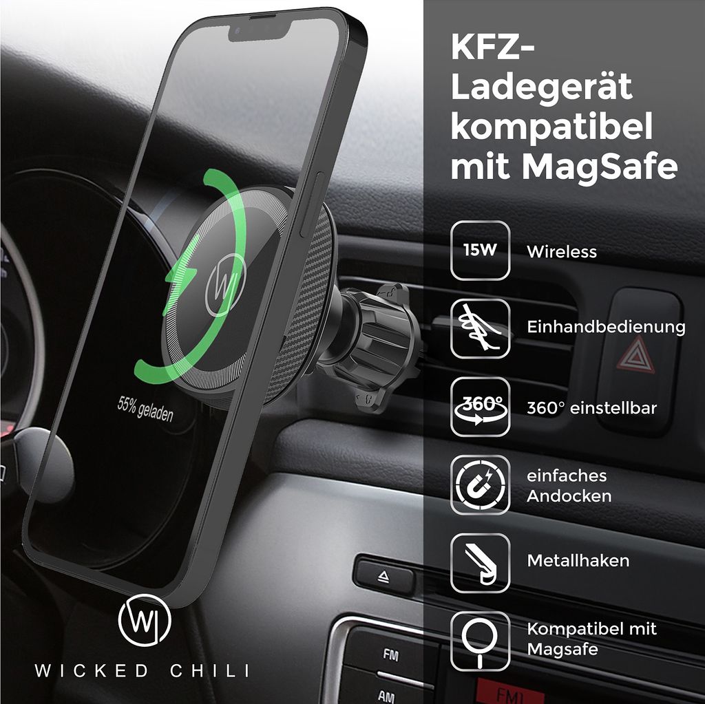 Wicked Chili 15W Autohalterung mit Ladefunktion, kompatibel Produktbild 2