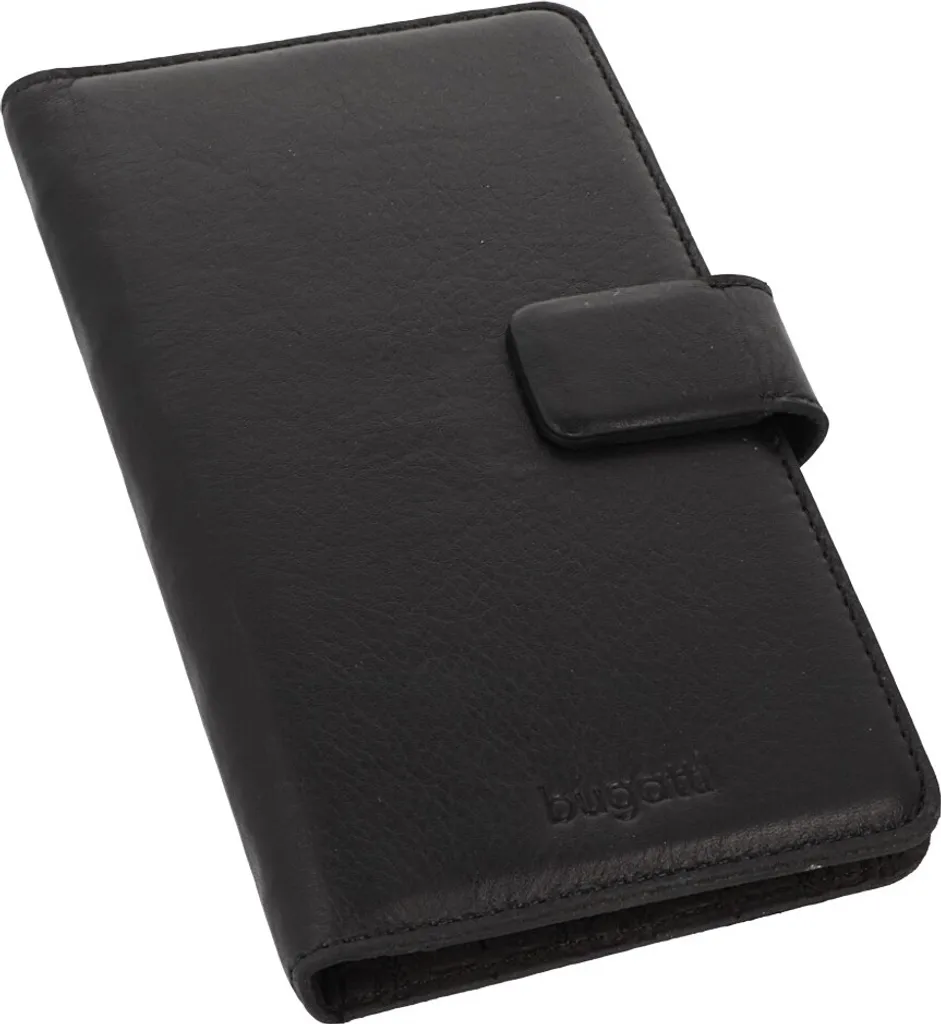 Bugatti UniversalBooklet Lisbona L Black - Case Protettivo in Pelle