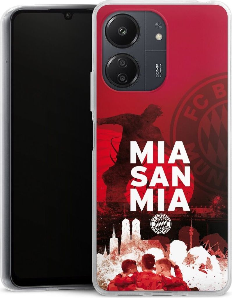 DeinDesign Handyhülle für Xiaomi Redmi 13C 5G Silikon Hülle Case Smartphone Schutzhülle FC Bayern München FCB Mia San Mia
