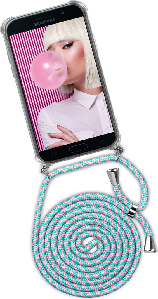TWIST-Case + TWIST-Cord für Samsung Galaxy A5 (2017), Farbe:Bubblegum (Silber)