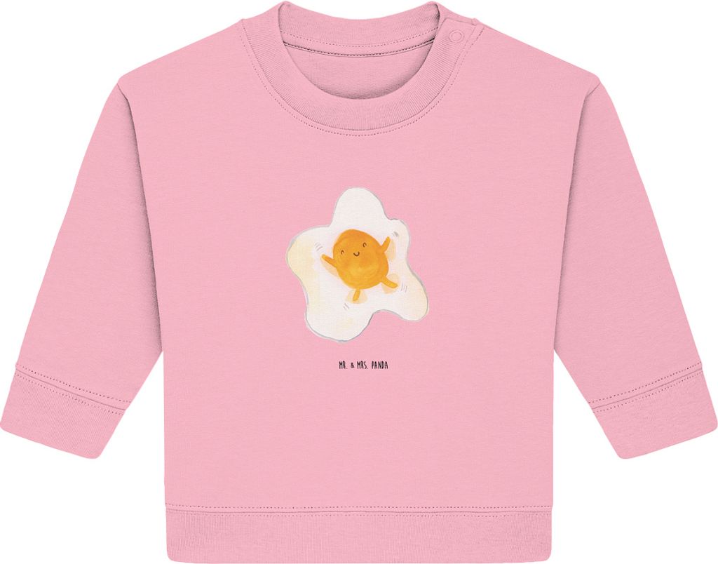 Mr. & Mrs. Panda Organic Baby Pullover Spiegelei Ei 24. - 36. Monat - Baumwolle Pink - Geschenk, Glücklich, Tag, Lustige Sprüche, Liebe, Bullover...