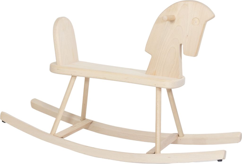 Holzpferd Schaukeltier auf Kufen aus Buche – für Kinder