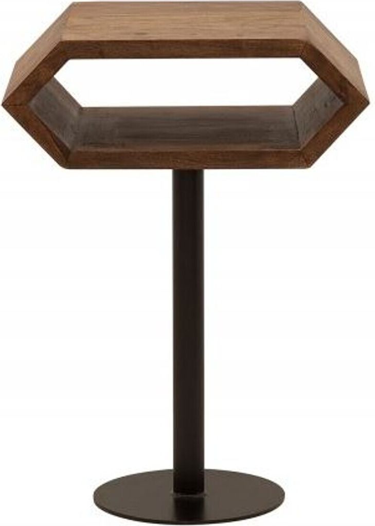 Casa Padrino Designer Beistelltisch Natur / Schwarz Sheesham 45cm x 35cm x H.65cm Massivholz