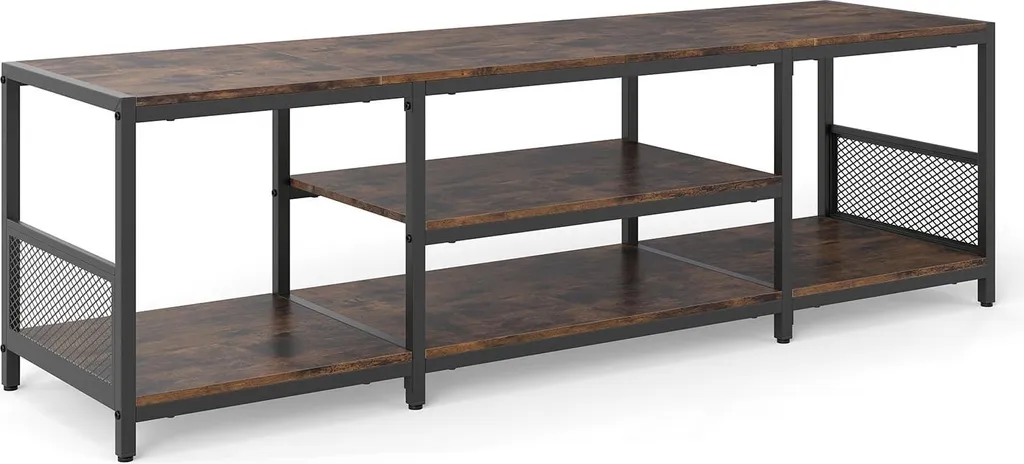 Grand meuble TV industriel 150 cm pour salon spacieux et écran géant