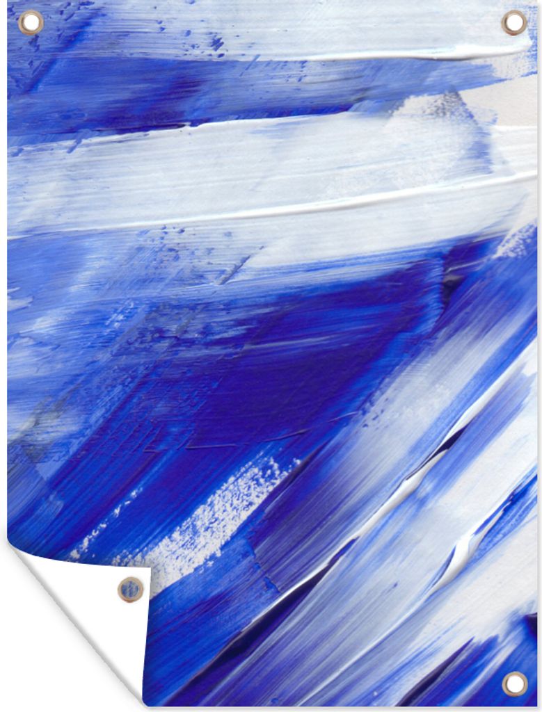 MuchoWow 30x40 cm Outdoor-Poster Gartendeko Sichtschutz Garten Poster für den Garten Farbe - Design - Blau