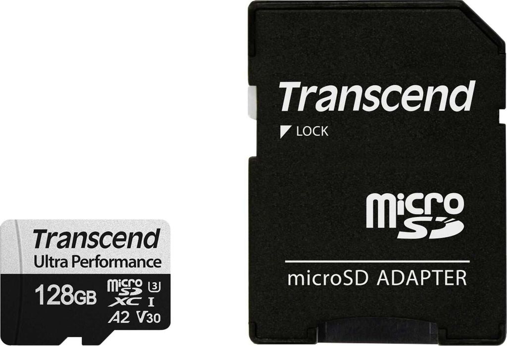TRANSCEND 128 GB microSD con adattatore UHS-I Immagine del prodotto 