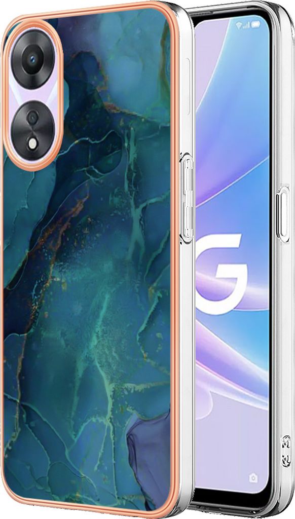 Oppo A78 / A58 Hülle, Muster TPU Silikon Stoßdämpfer Bumper Schutzhülle für Oppo A78 / A58 Grün