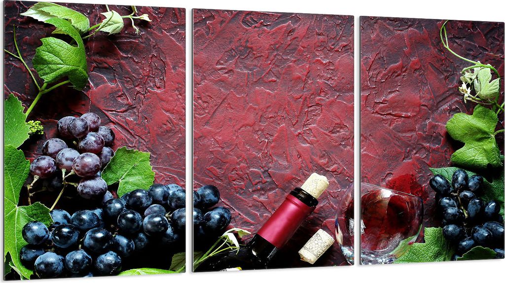 Herdabdeckplatten 3 teilig 30x52 Glaskeramikkochfeld Abdeckung Glas, Wein Glas