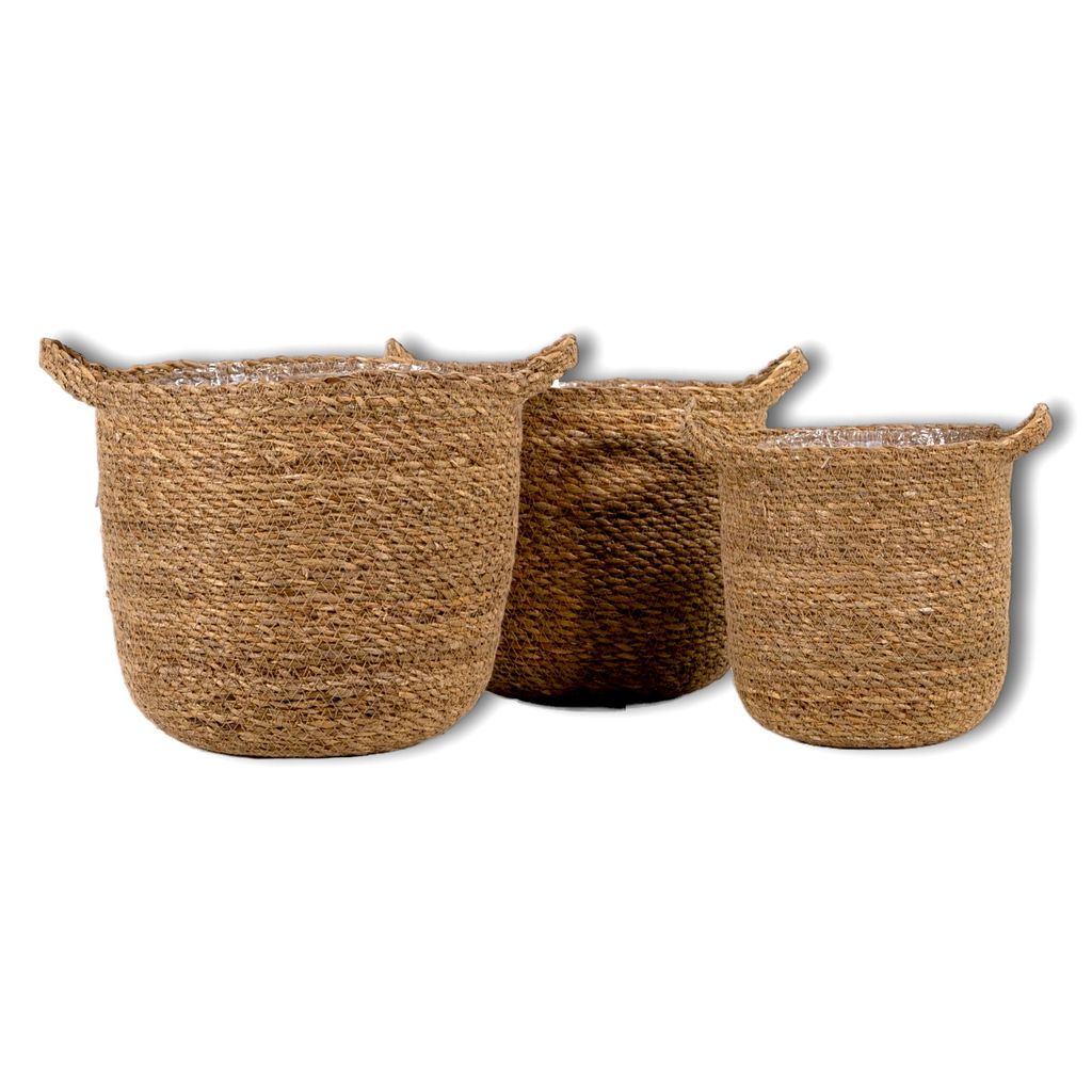 Runder Seegras-Korb Mit Einsatz – Naturmaterial, Ca. 22 Cm | Ideal Als Pflanzschale Oder Deko