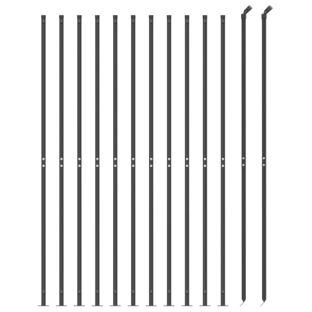 (Design 2026) Maschendrahtzaun mit Bodenflansch Anthrazit 1,6x25 m - HOMMIE 355217 - Metallzäune