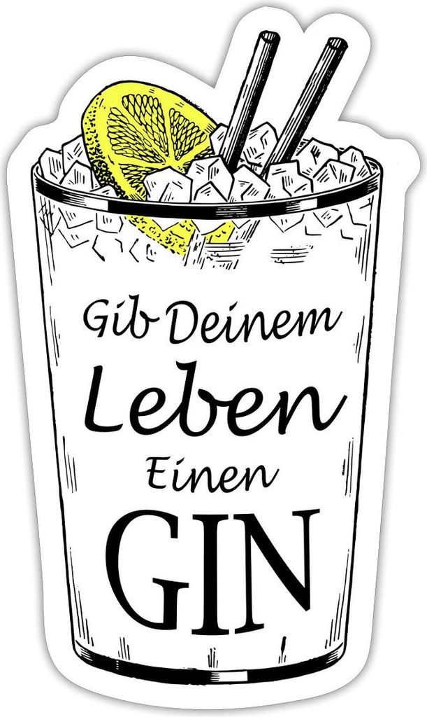Spreadshirt Gib Deinem Leben Einen Gin Geschenkidee Sticker Aufkleber, 10 x 10 cm, Mattweiß