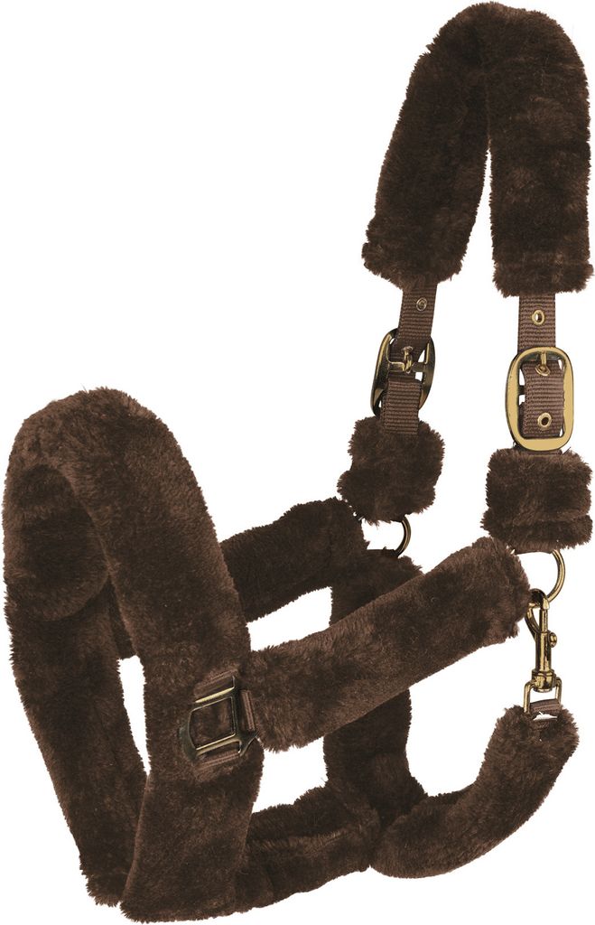 Waldhausen Halfter Cozy, Größe:Warmblut, Farbe:braun/gold Produktbild 