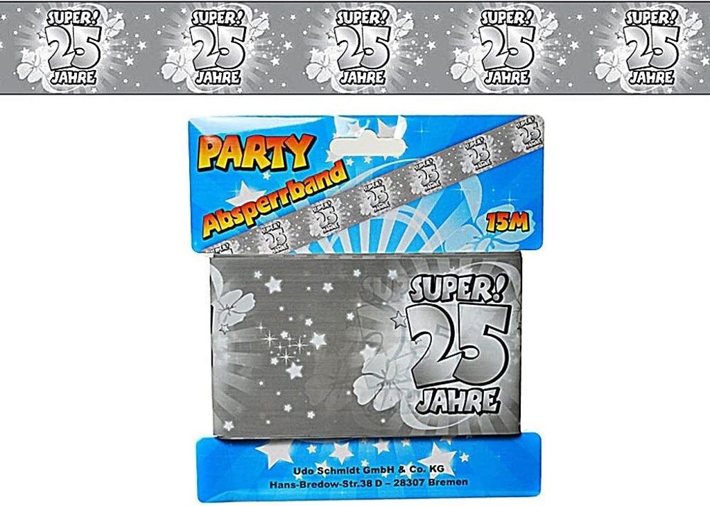 Absperrband 25 silber zur Silberhochzeit Produktbild 