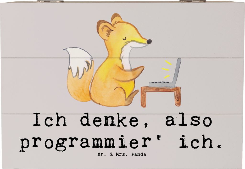 Mr. & Mrs. Panda Box Denker Softwareentwickler 22 x 15 cm - Grau Pastell - Geschenk, Kreativität, personalisierte Geschenke, Berufsalltag, IT-Beru...