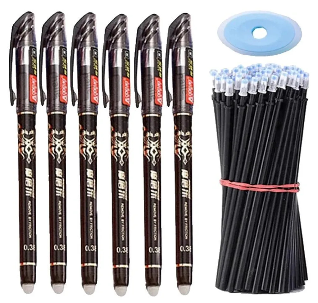 Stylos gel à écriture douce et effaçable lot de 57 pièces noires C