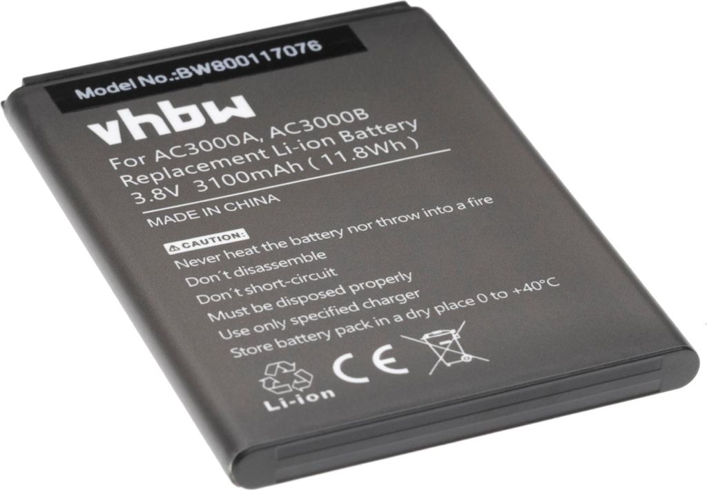 vhbw Akku Ersatz für Archos AC3000B, AC3000A für Handy Smartphone Telefon (3100 mAh, 3,8 V, Li-Ion)