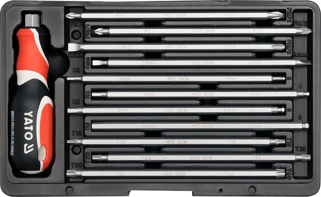 Tournevis 22 en 1 robuste avec 12 pièces PH/PZ/Torx/HEX haute précision