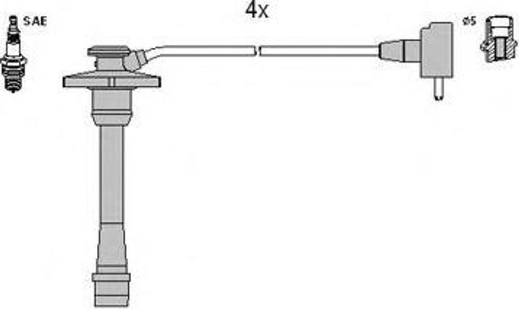HITACHI 134132 Zündkabelsatz Zündleitungssatz Produktbild 