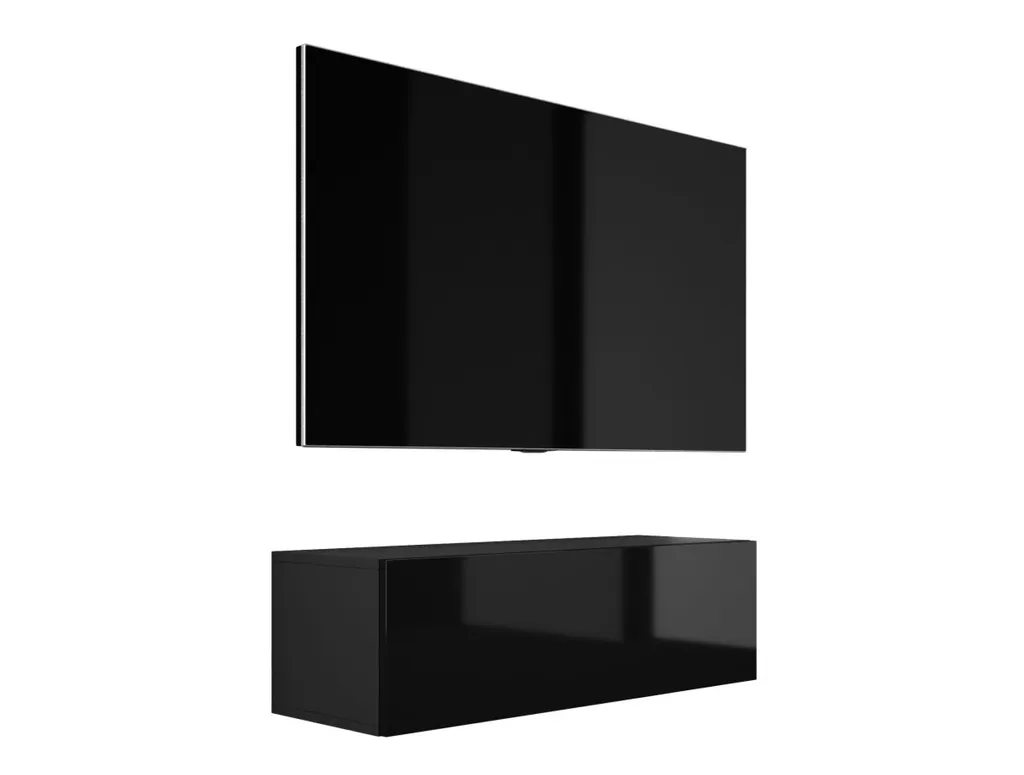 Mobile TV sospeso, A: L: 100 cm, A: 34 cm, P: 32 cm, NERO OPACO/BLACK GLANZ