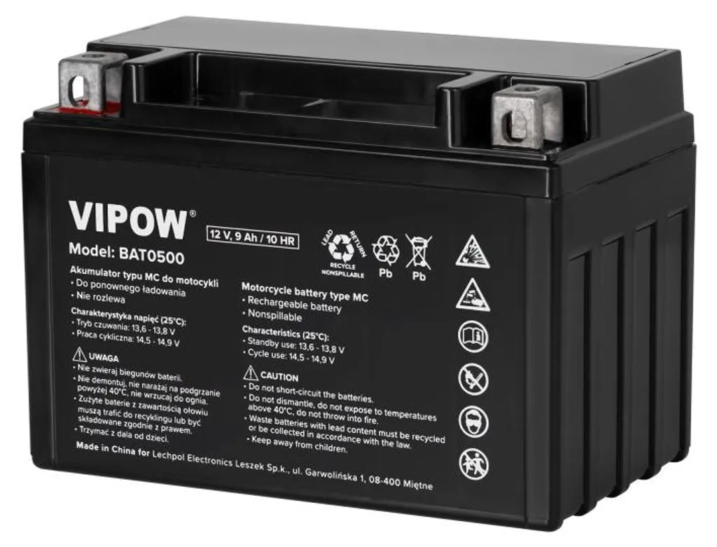 Batterie 12V 9Ah Idéale pour Remplacer Batterie de Scooter ou Quad