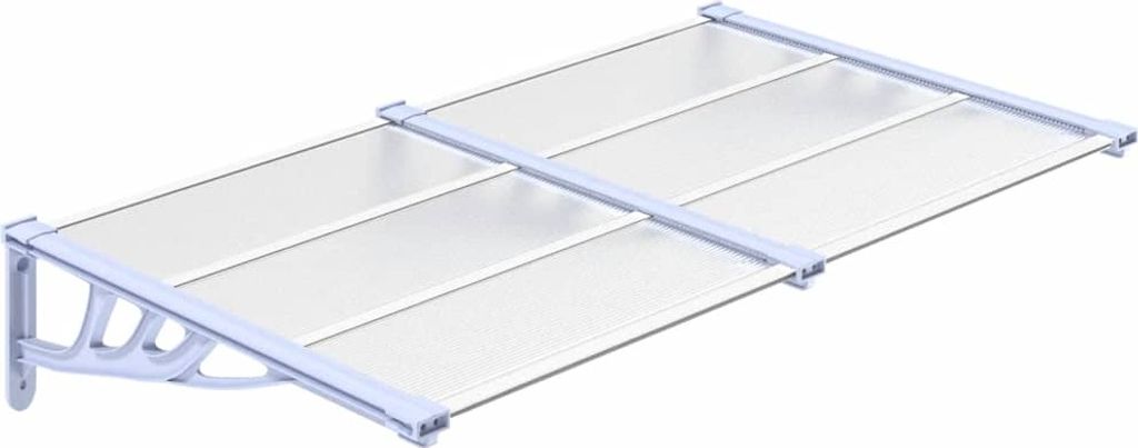 vidaXL Türvordach Grau und Transparent 152,5x90 cm Produktbild 