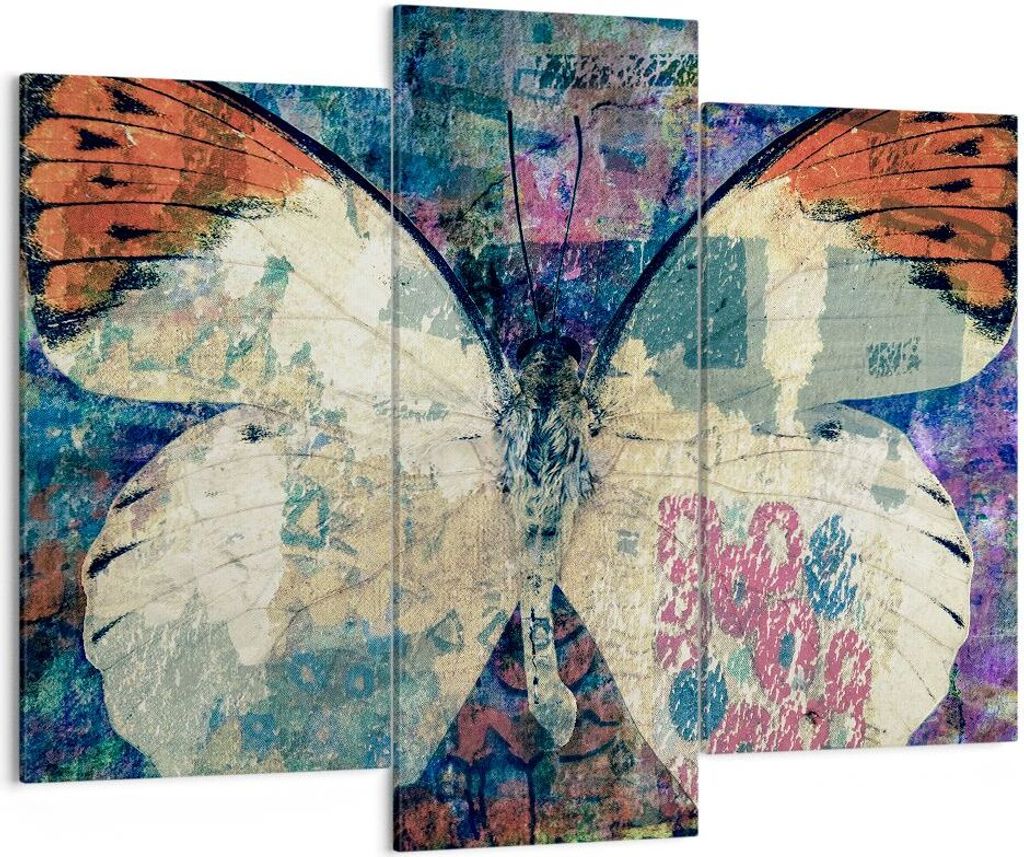 Bild auf Leinwand - Leinwandbild - Schmetterling Abstraktion - 130x100cm - Wand Bild - Wanddeko - Leinwanddruck - Bilder - Kunstdruck - Wanddekorat...