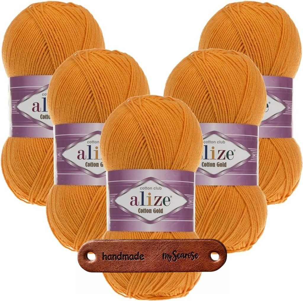 5 x ALIZE Baumwolle Gold 83 Pumpkin mit Label